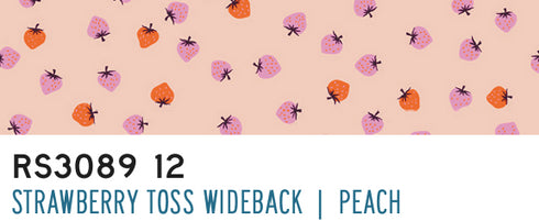 108" Strawberry Toss in Peach RS3089 12 - Ruby Star Society Sold by the Yard
